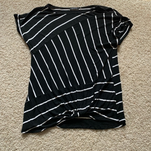 Pink Clover Tops - Great used condition black shirt with white stripes